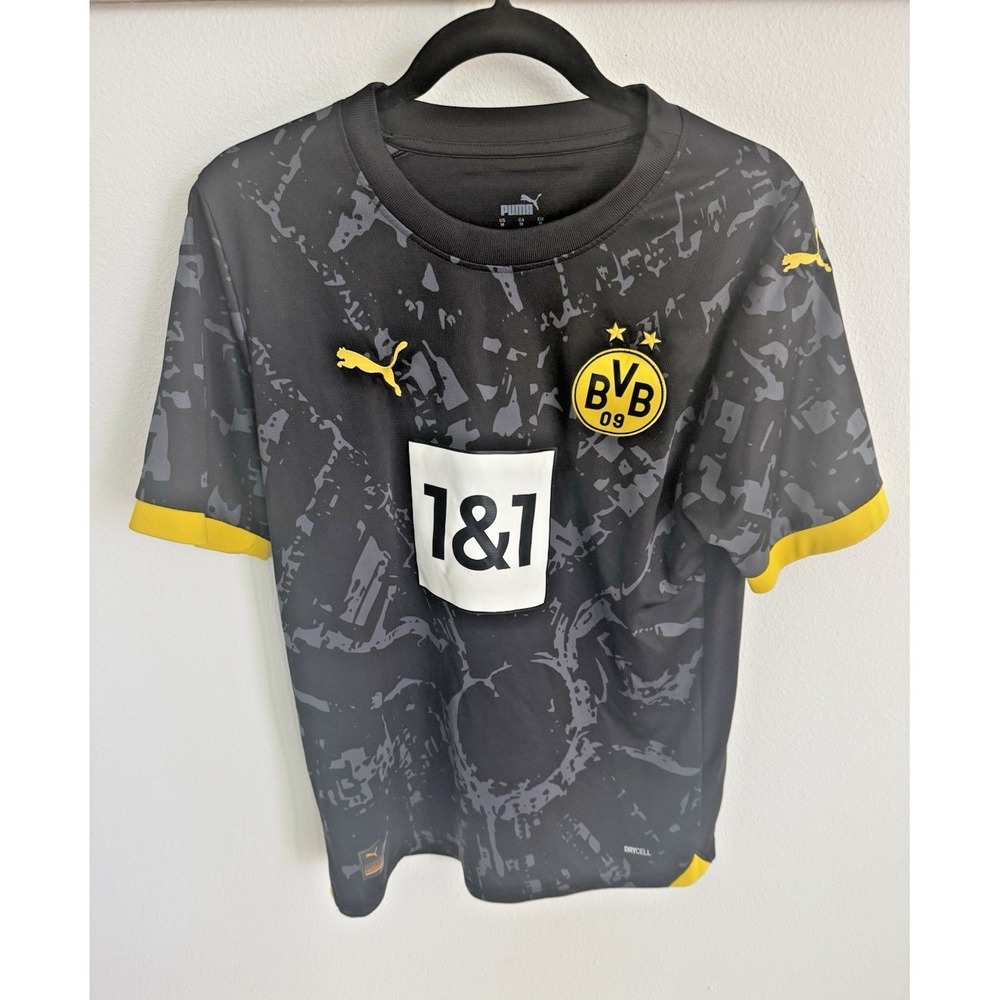 Puma Borussia Dortmund BVB 09 Black Away 2022-23 Soccer Jersey Sz M - Picture 3 of 7
